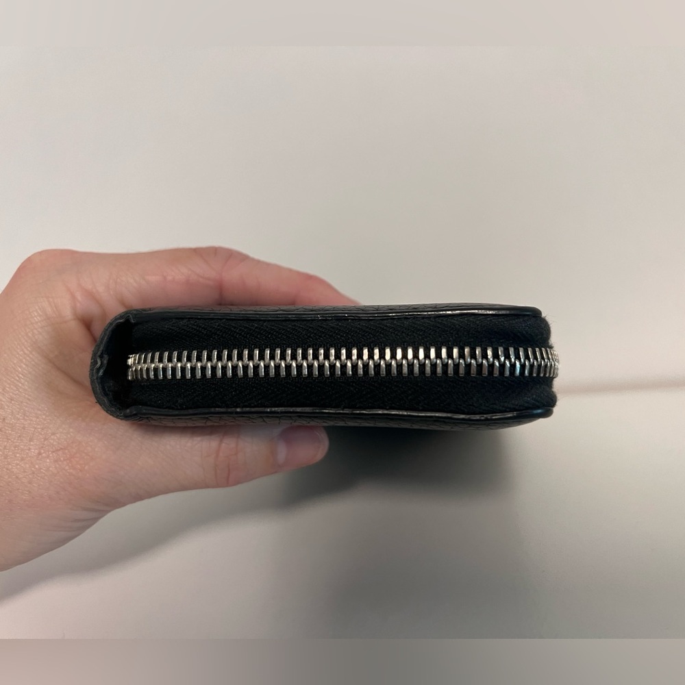 Gucci Black Leather Zip Around Continental Wallet Gold Hardware Authentic Luxury - Picture 3 of 10